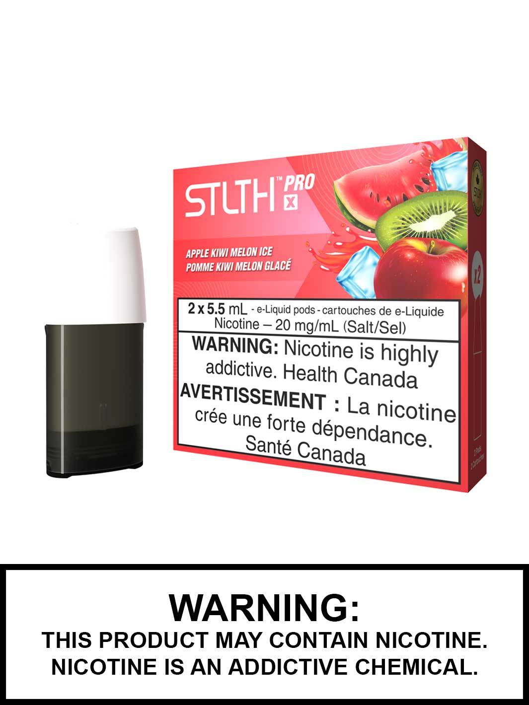 Apple Kiwi Melon Ice STLTH Pro X Pods, STLTH Pods Canada, Vape360