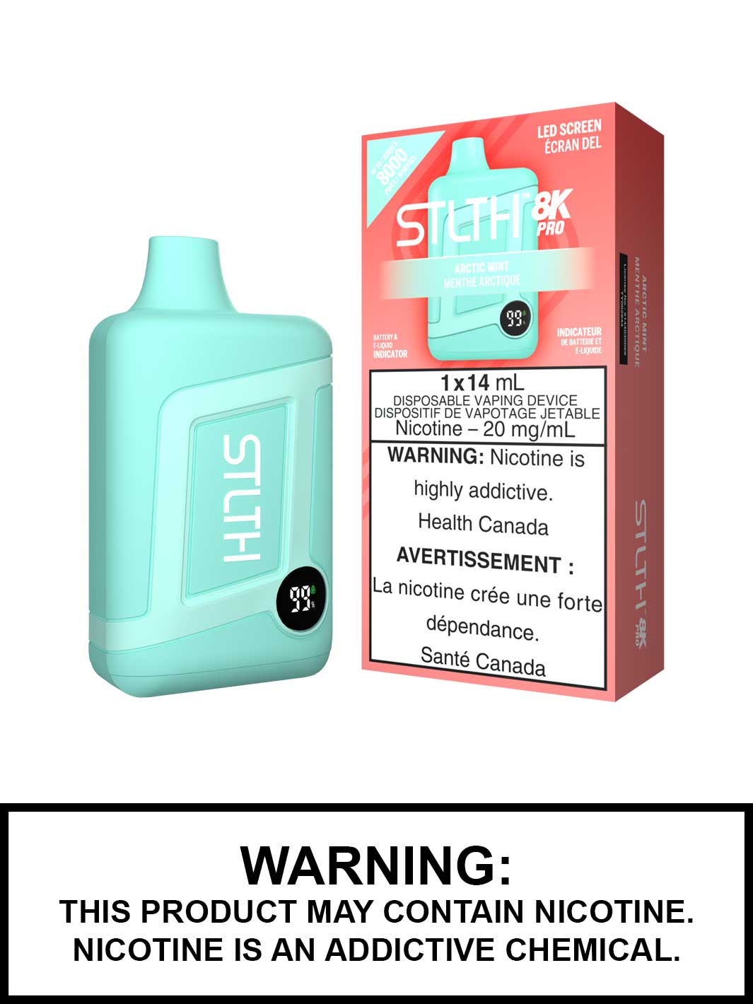 Arctic Mint STLTH 8K Pro Disposable Vape, STLTH 8000 Pro, Vape360 Canada