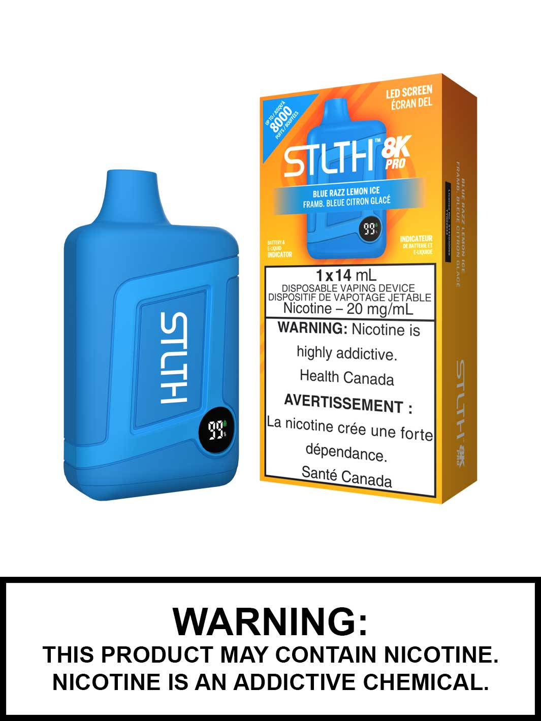 Blue Razz Lemon Ice STLTH 8K Pro Disposable Vape, STLTH 8000 Pro, Vape360 Canada