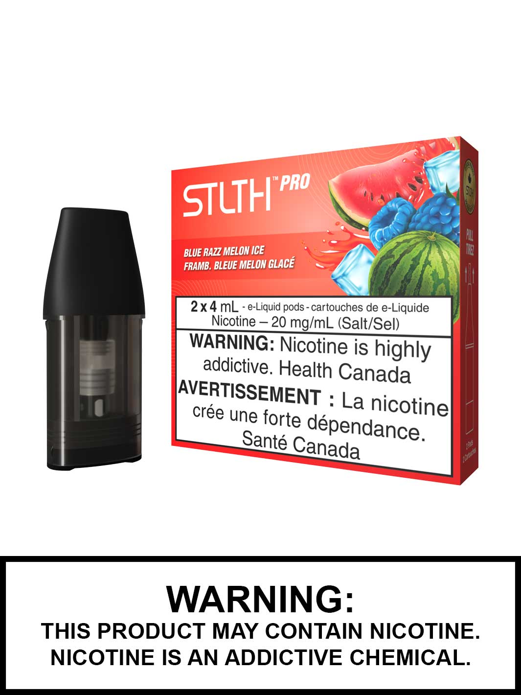 Blue Razz Melon Ice STLTH Pro Pods, STLTH Pods Canada, Vape360