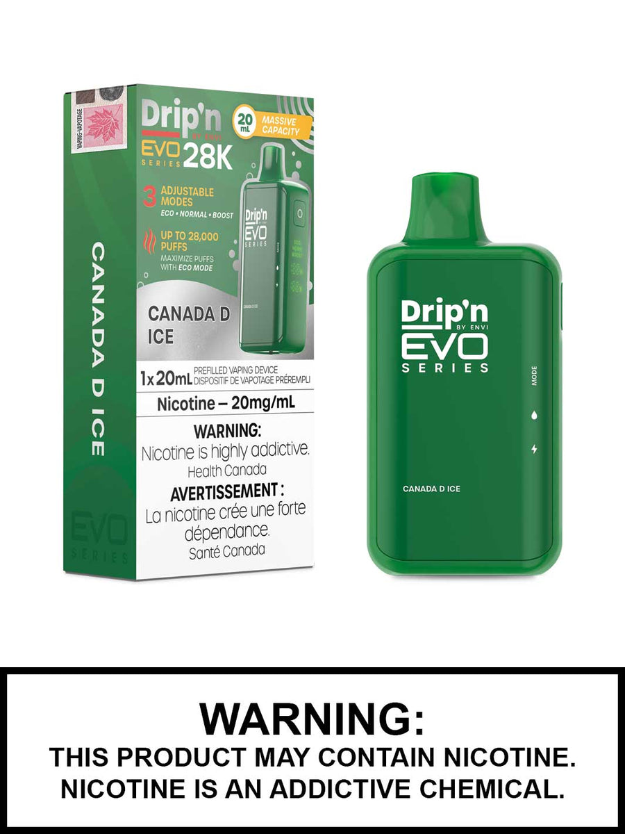 Canada D Ice Drip'n EVO 28K Disposable Vape, 20mL Canada D Ice Drip'n EVO 28K Disposable Vape, 20mL