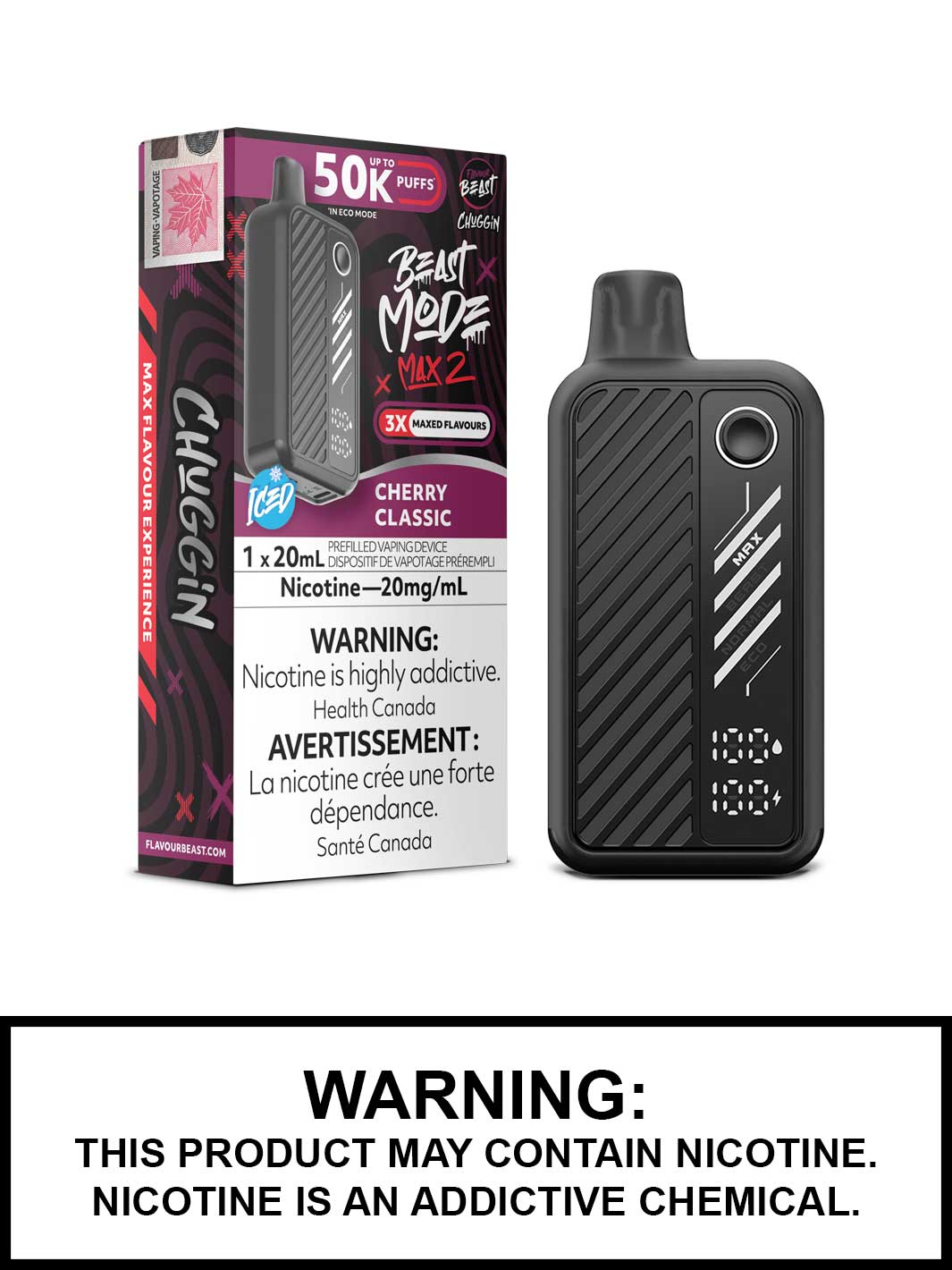 Cherry Classic Iced Flavour Beast Beast Mode Max 2 Disposable Vape, Flavour Beast Vape, Vape360 Canada