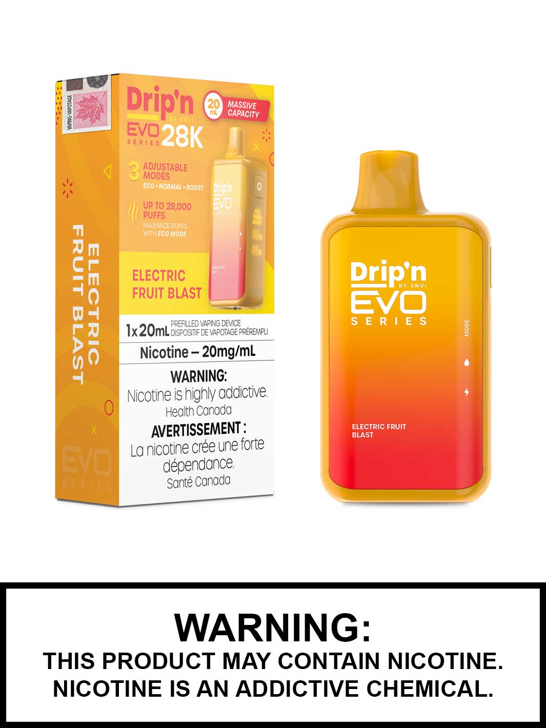Electric Fruit Blast Dripn EVO 28K Disposable Vape by ENVI, Vape360 Canada