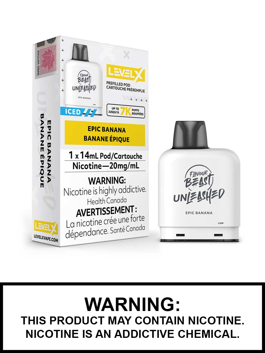 Epic Banana Iced Level X Flavour Beast Unleashed Pods, Vape360 Canada