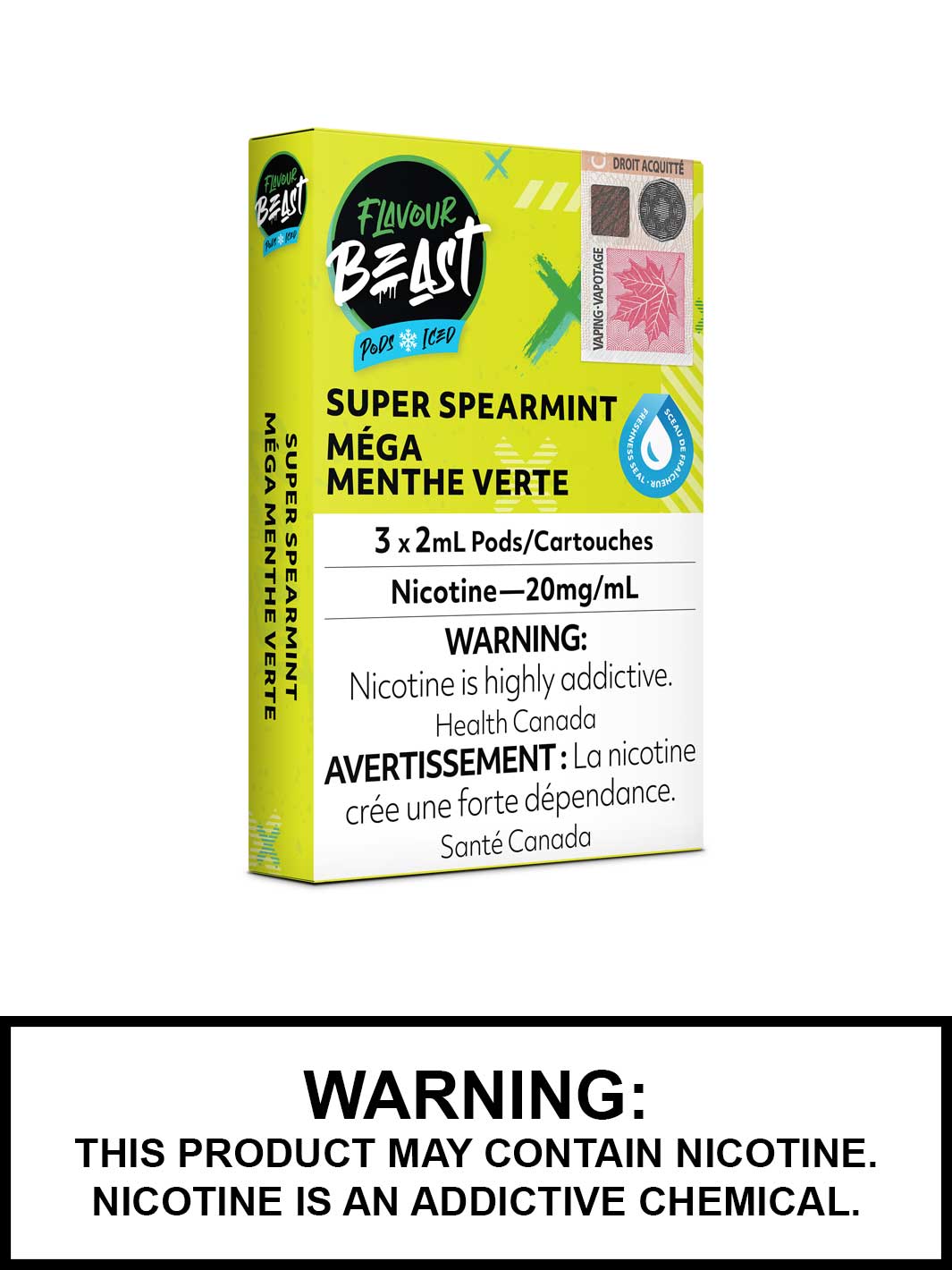 Super Spearmint Iced Flavour Beast Pods, STLH Compatible Pods, Vape360 Canada