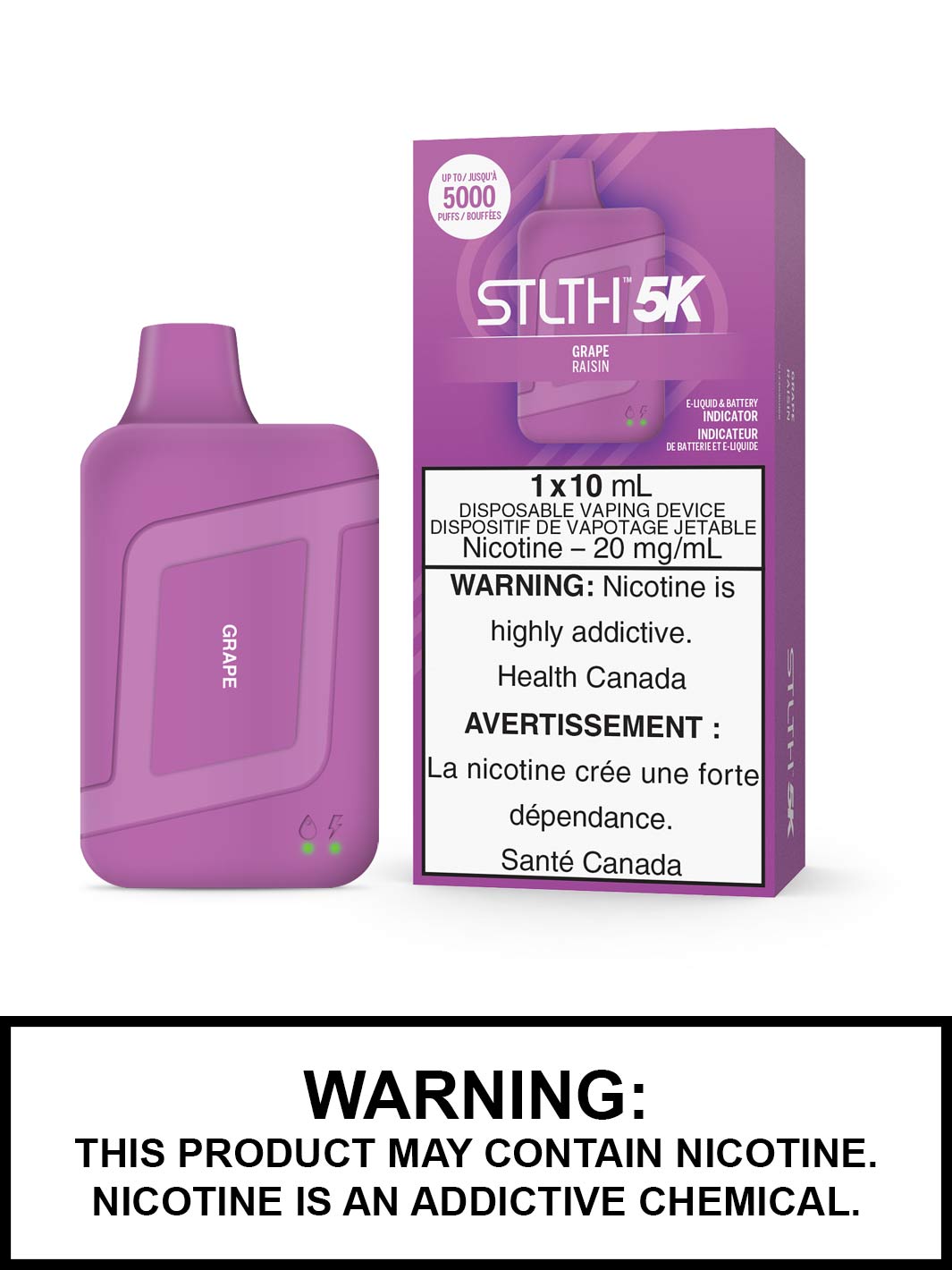 Grape STLTH 5K Disposable Vapes by STLTH Vape, Disposable Vape Canada, Vape360