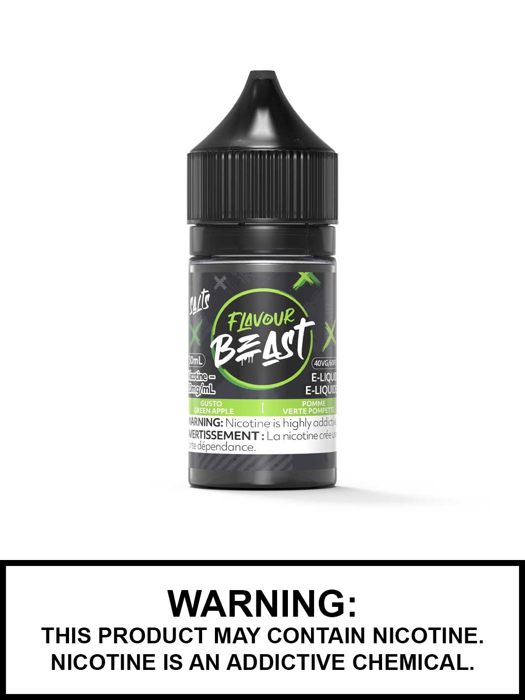 Gusto Green Apple Flavour Beast Salts, Salt Nic Flavour Beast Flavours, Vape360 Canada