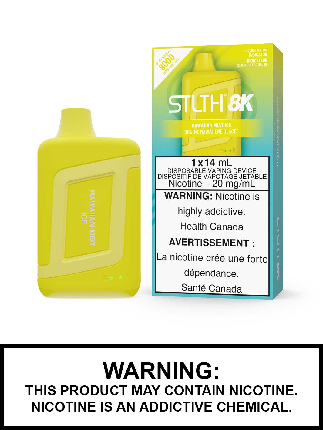 Hawaiian Mist Ice STLTH 8K, STLTH Disposable, STLTH 8K Flavours, Vape360 Canada