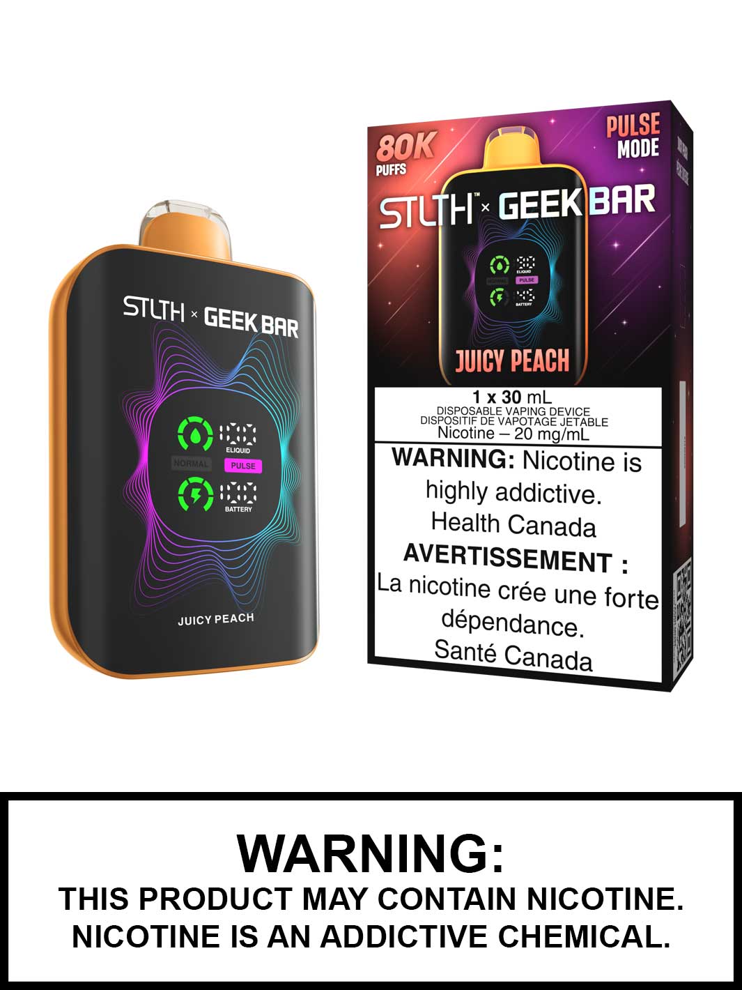 Juicy Peach STLTH x Geek Bar Disposable Vape, Geek Bar Pulse Canada, Vape360