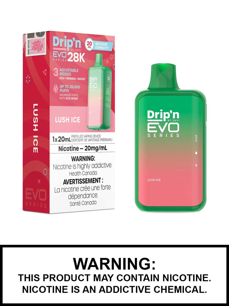 Lush Ice Drip'n EVO 28K Disposable Vape, 20mL Lush Ice Drip'n EVO 28K Disposable Vape, 20mL