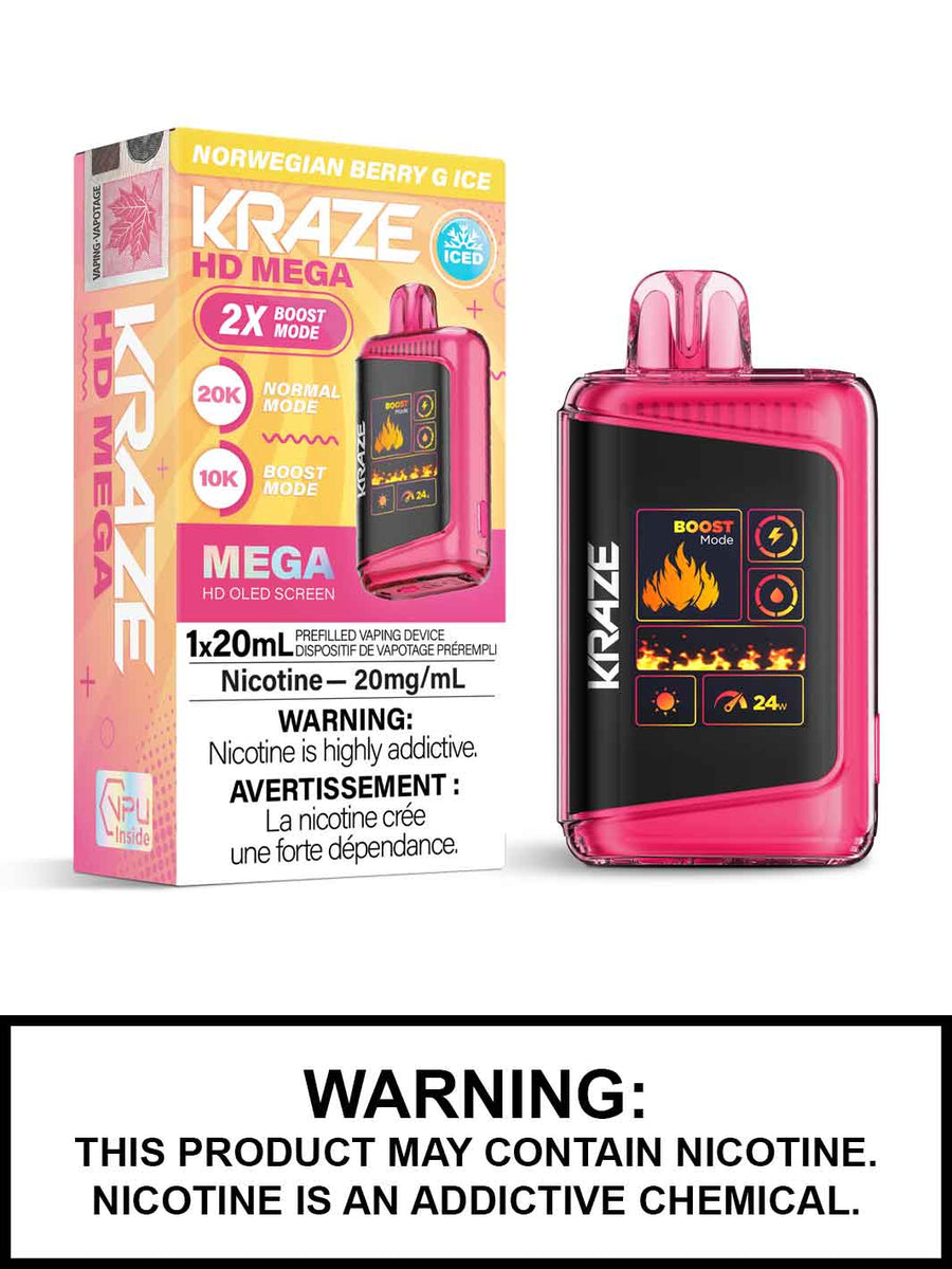 Norwegian Berry G Ice Kraze HD Mega 20K Disposable Vape