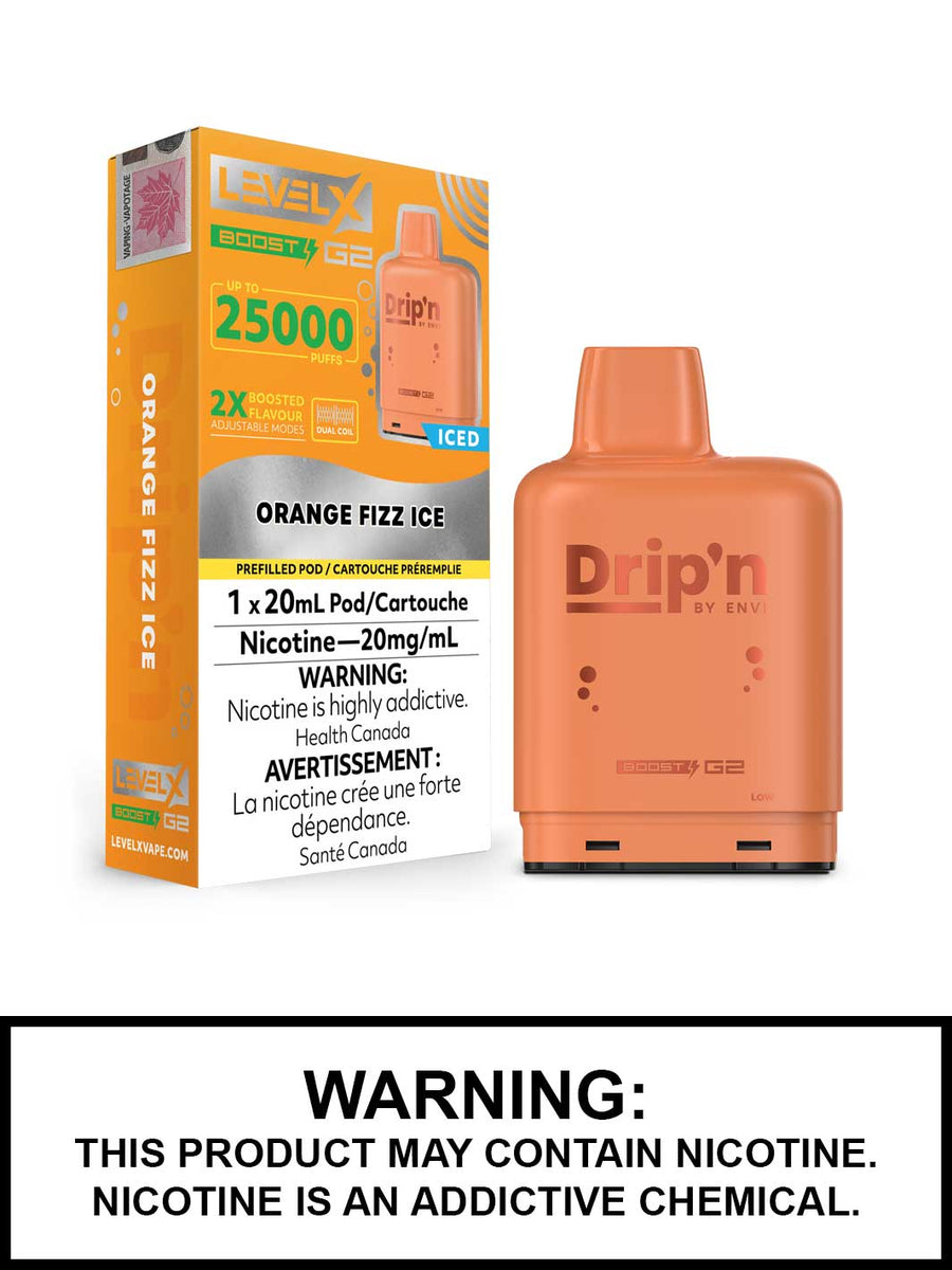 Orange Fizz Ice Drip'n Level X Boost G2 Pods, 20mL