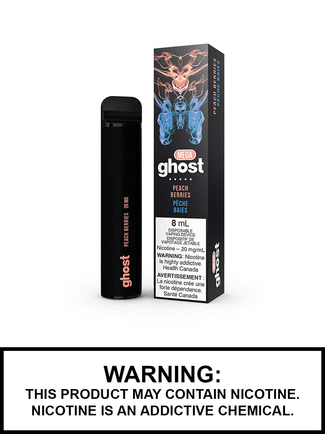 Peach Berries Ghost Mega Disposable Vape, Ghost Vape, Ghost Mega Flavours, Vape360 Canada
