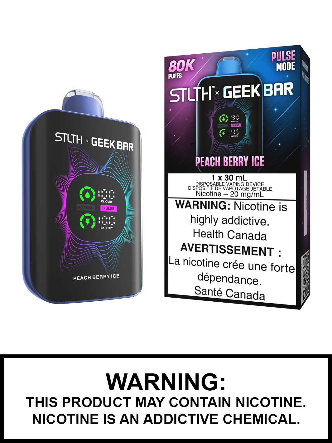 Peach Berry Ice STLTH x Geek Bar Disposable Vape, Geek Bar Pulse Canada, Vape360