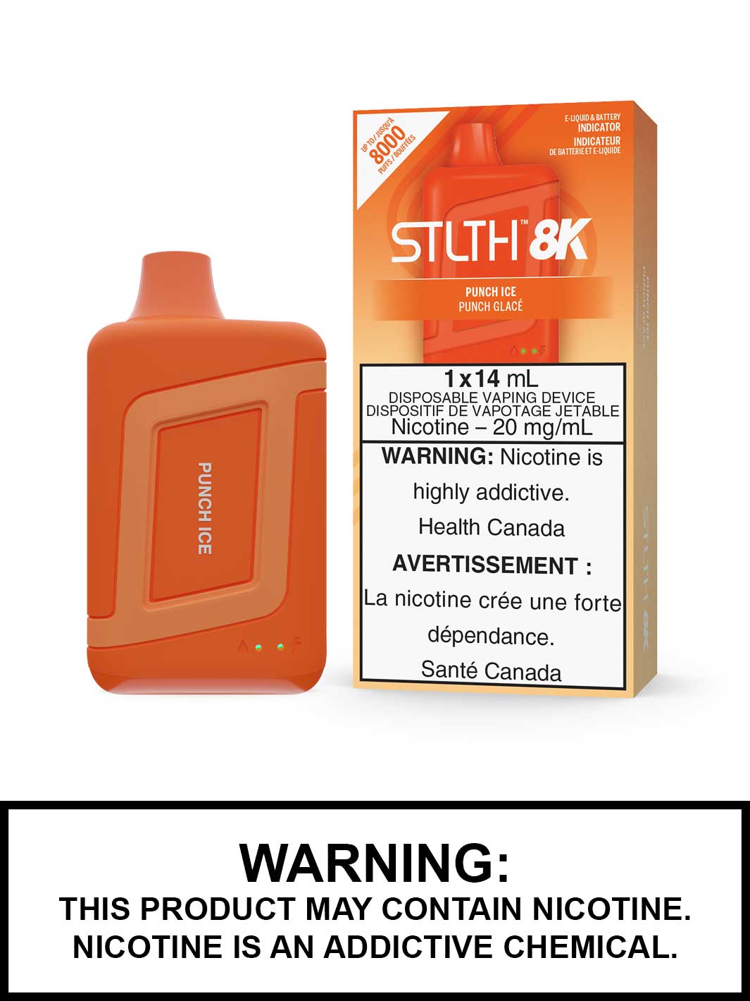 Punch Ice STLTH 8K, STLTH Disposable, STLTH 8K Flavours, Vape360 Canada