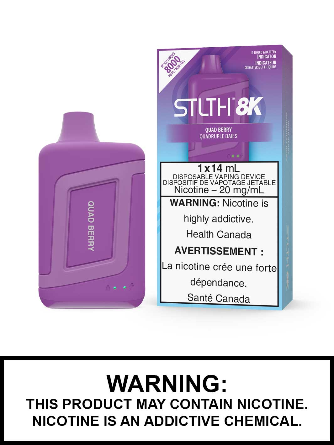 Quad Berry STLTH 8K, STLTH Disposable, STLTH 8K Flavours, Vape360 Canada