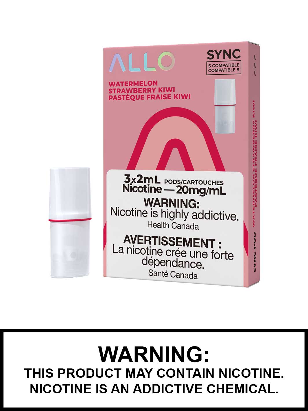 Allo Pods Watermelon Strawberry Kiwi, Allo Sync Pods Canada, Vape360