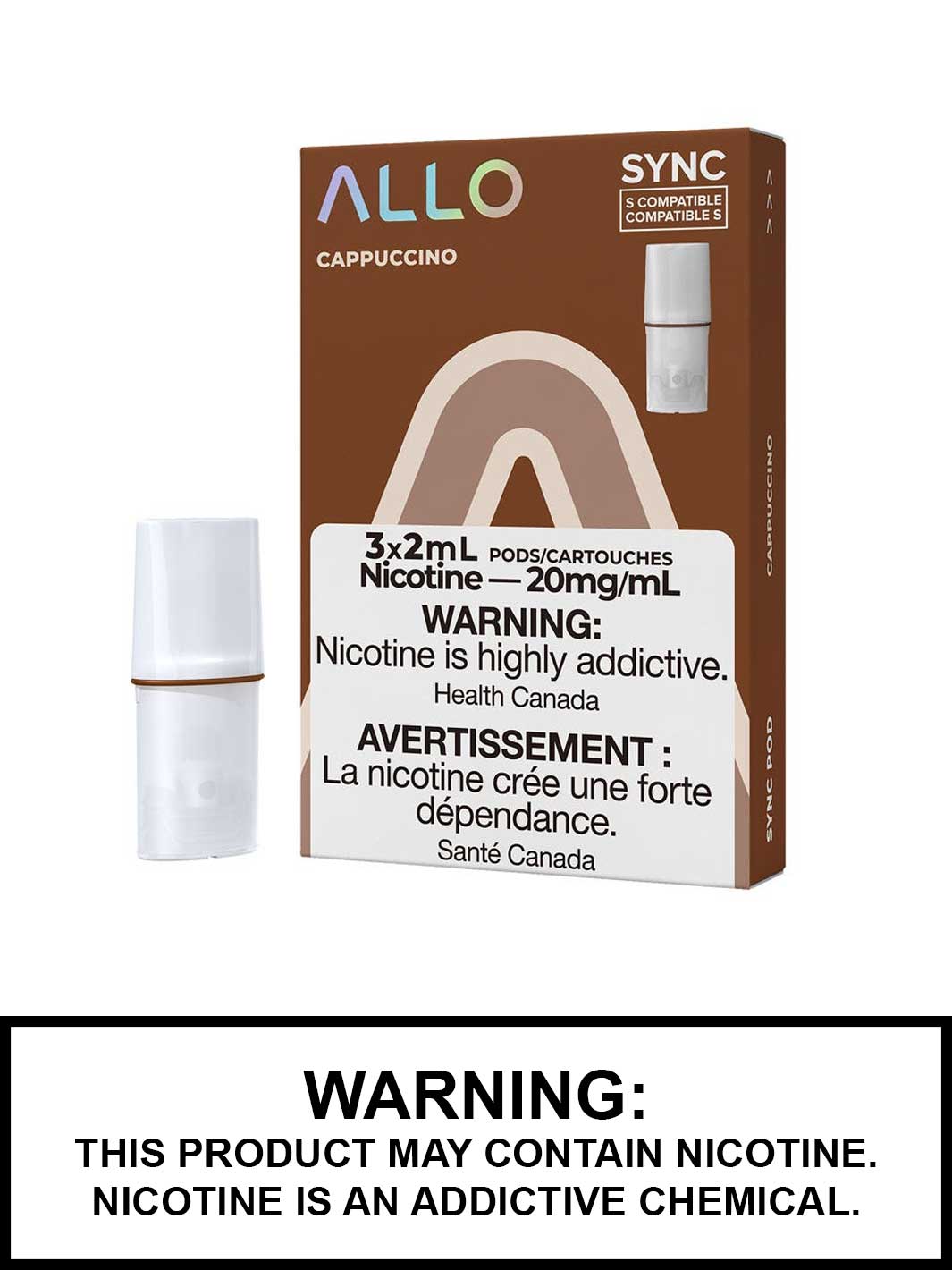 Cappuccino Allo Pods, Allo Sync Pods, STLTH Compatible Pods, Vape360 Canada