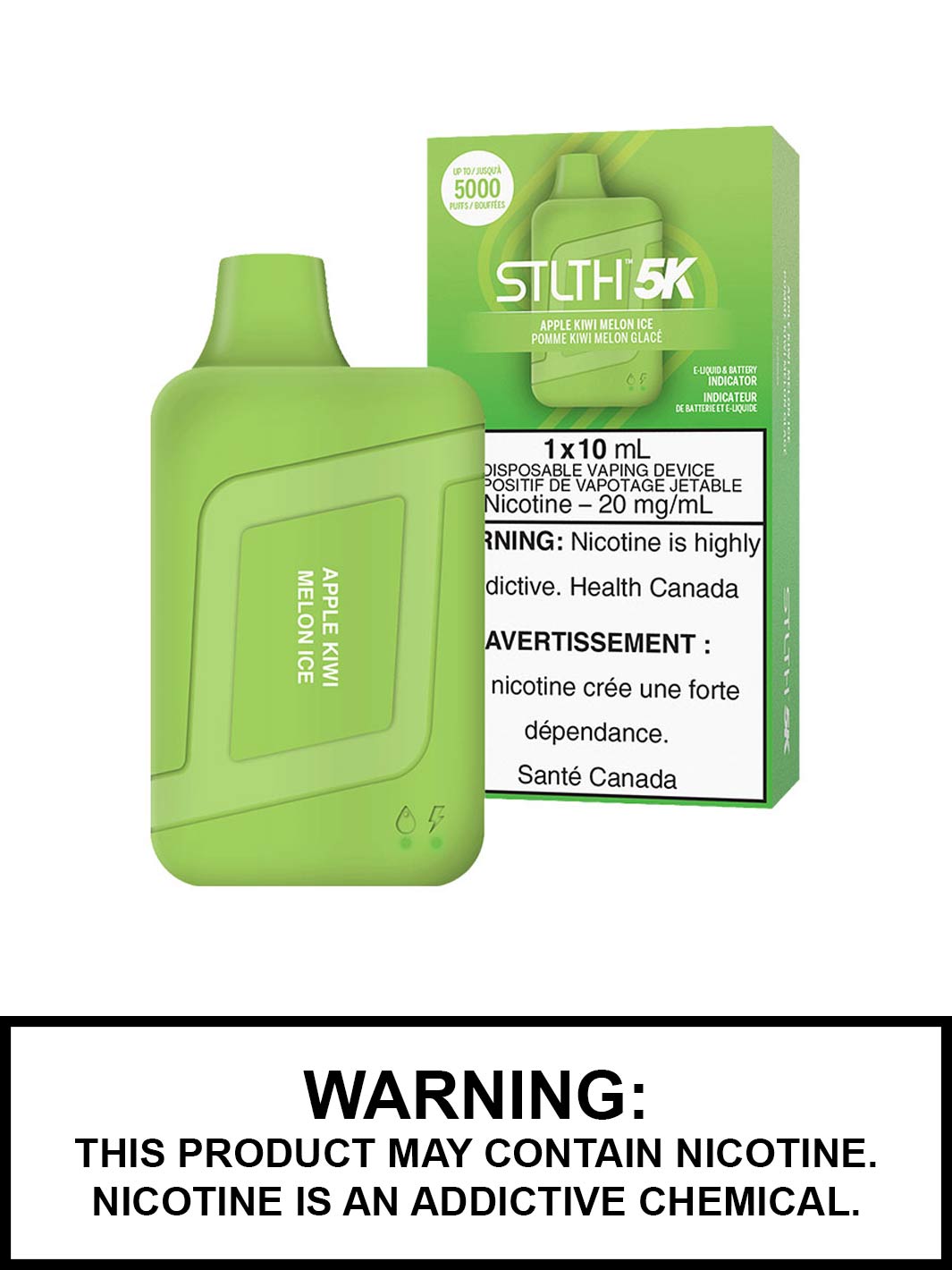Apple Kiwi Melon Ice STLTH 5K Disposable Vapes by STLTH Vape, Disposable Vape Canada, Vape360