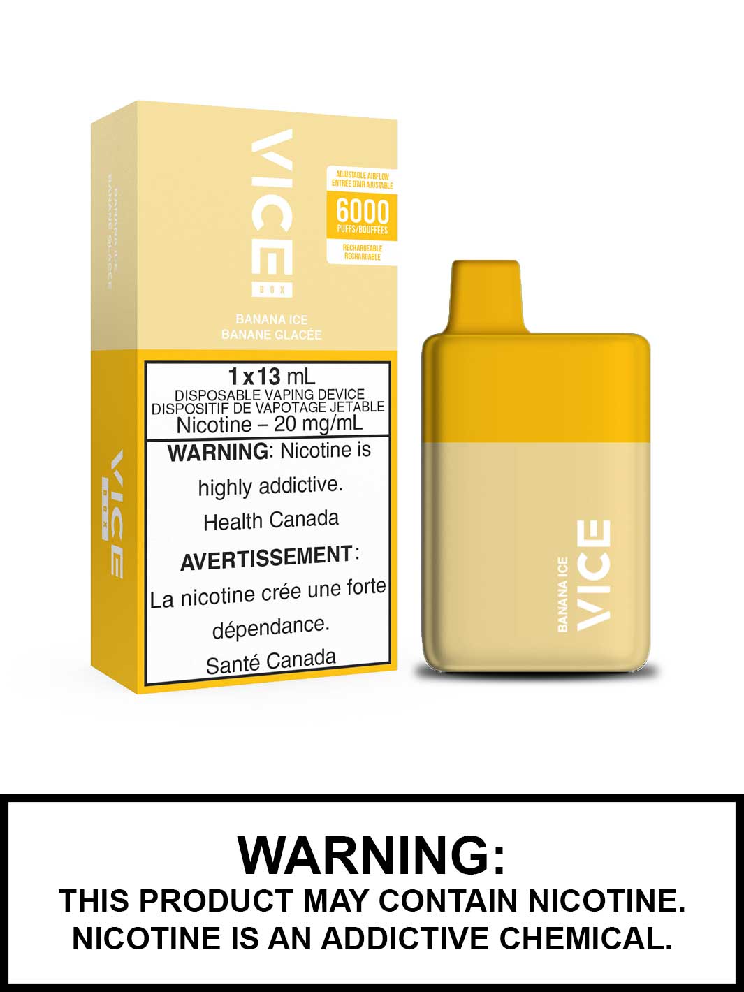 Vice Vape Banana Ice Vice Box Disposable Vape Canada, Vape360