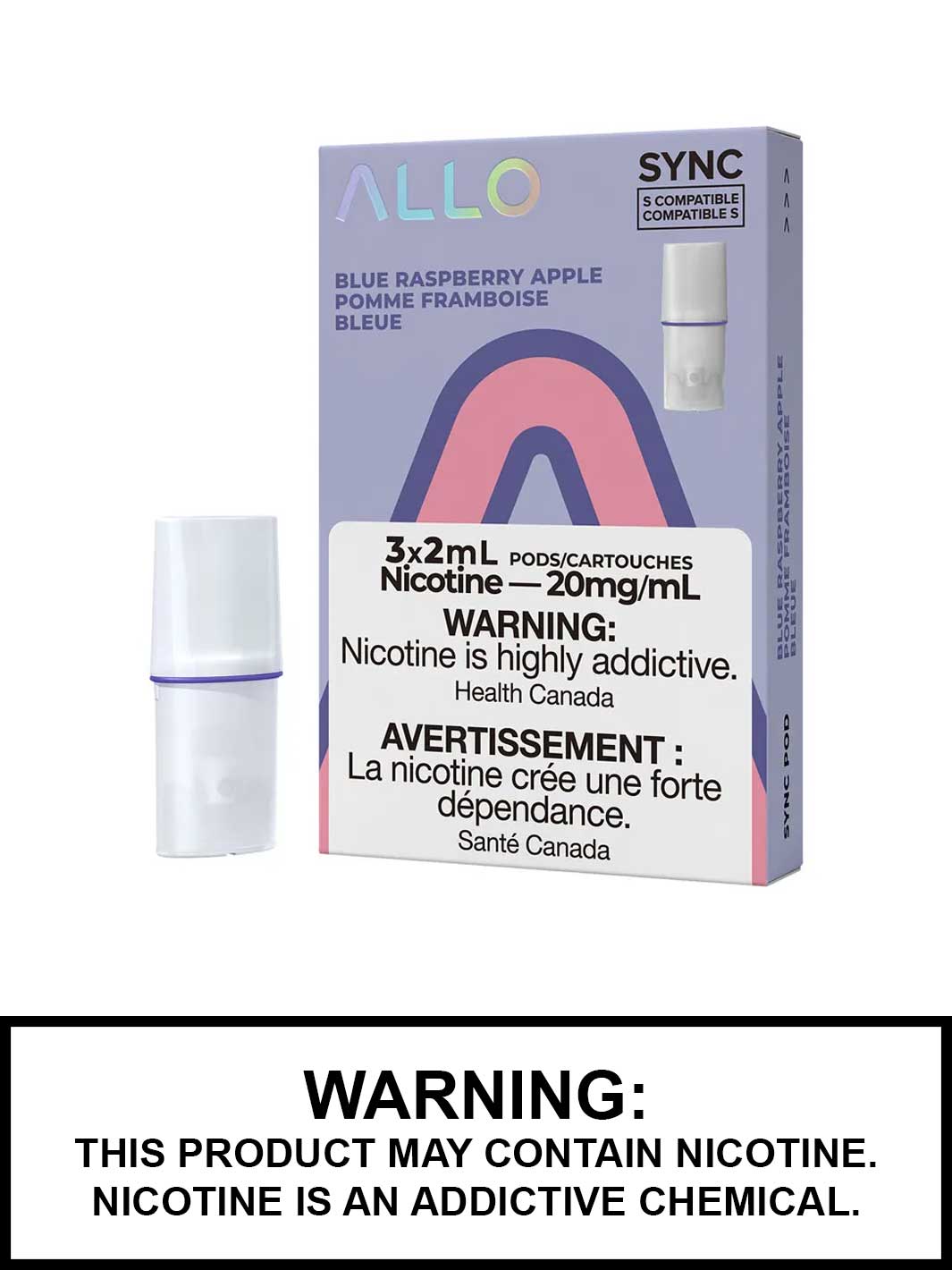 Blue Raspberry Apple Allo Pods, Allo Sync Pods, STLTH Compatible Pods, Vape360 Canada