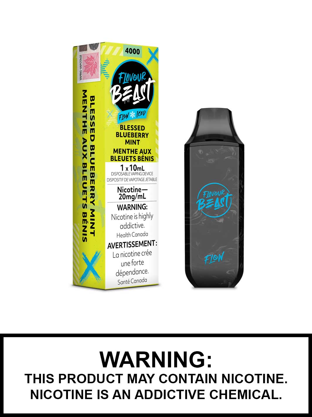 Blessed Blueberry Mint Flavour Beast Vape, Flavour Beast Flow Disposable Vapes Canada, Vape360