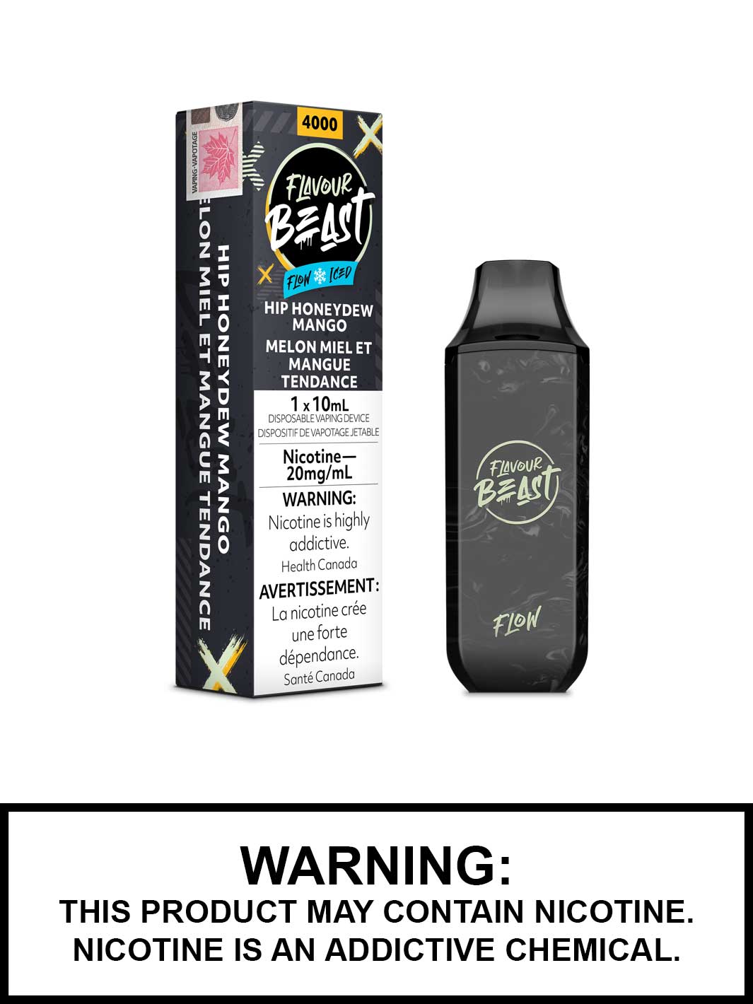 Hip Honeydew Mango Iced Flavour Beast Vape, Flavour Beast Flow Disposable Vapes Canada, Vape360