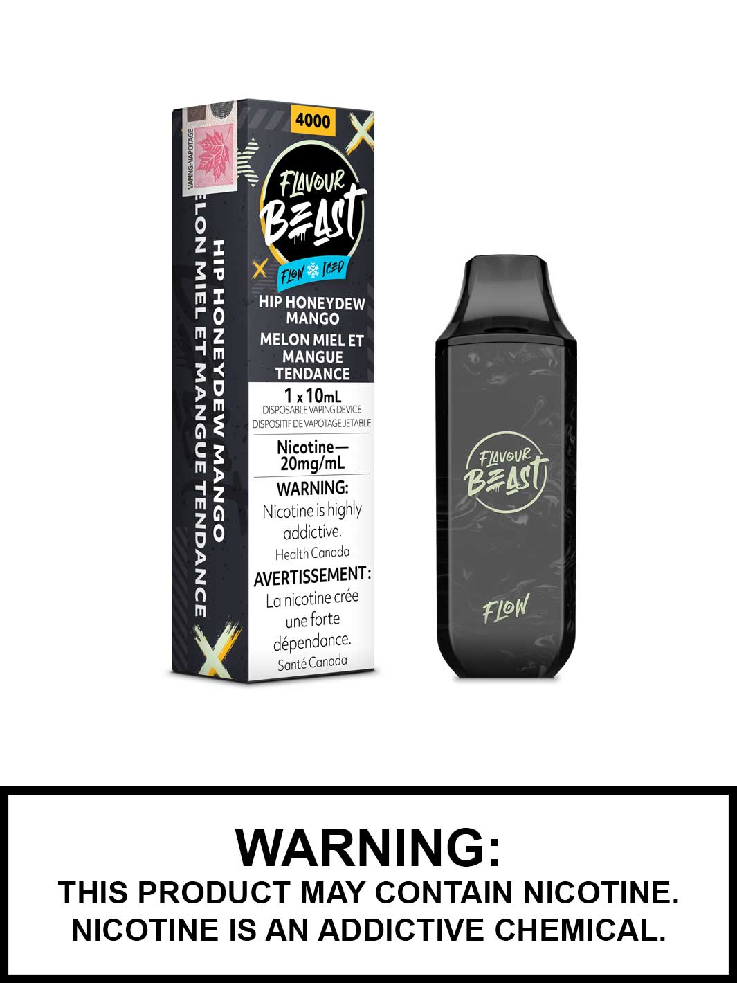 Hip Honeydew Mango Iced Flavour Beast Vape, Flavour Beast Flow Disposable Vapes Canada, Vape360 