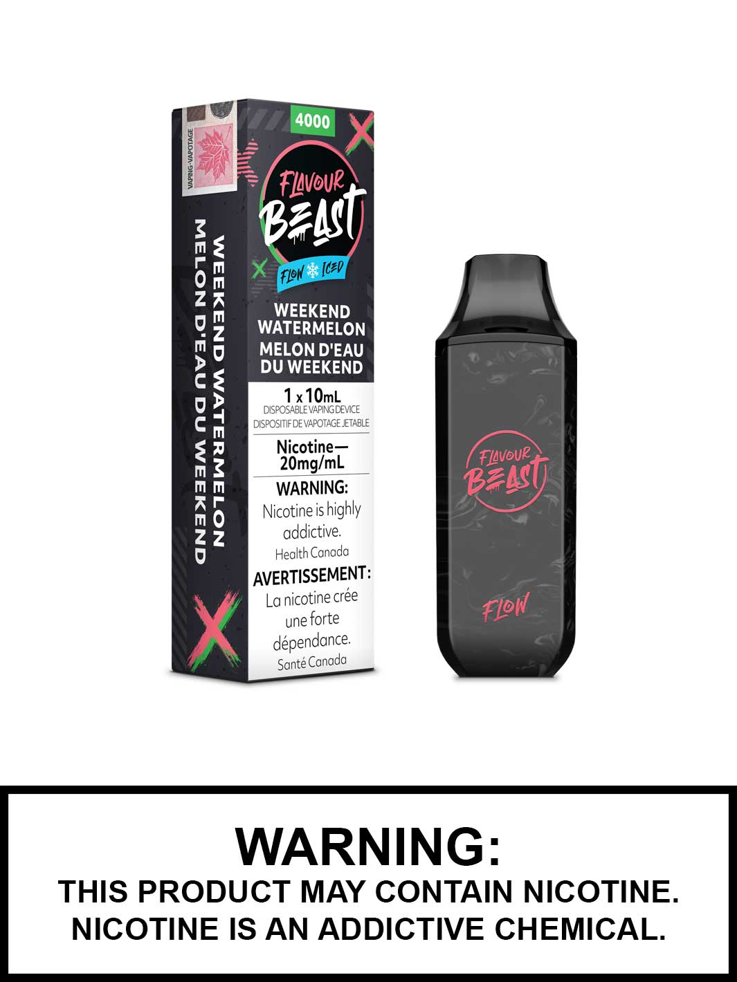 Weekend Watermelon Iced Flavour Beast Flow Disposable Vape, Disposable Vapes Canada, Vape360