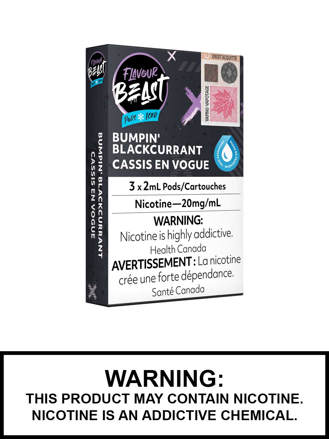 Bumpin' Blackcurrant Iced Flavour Beast Vape Pods, STLTH Compatible Pods, Vape360 Canada