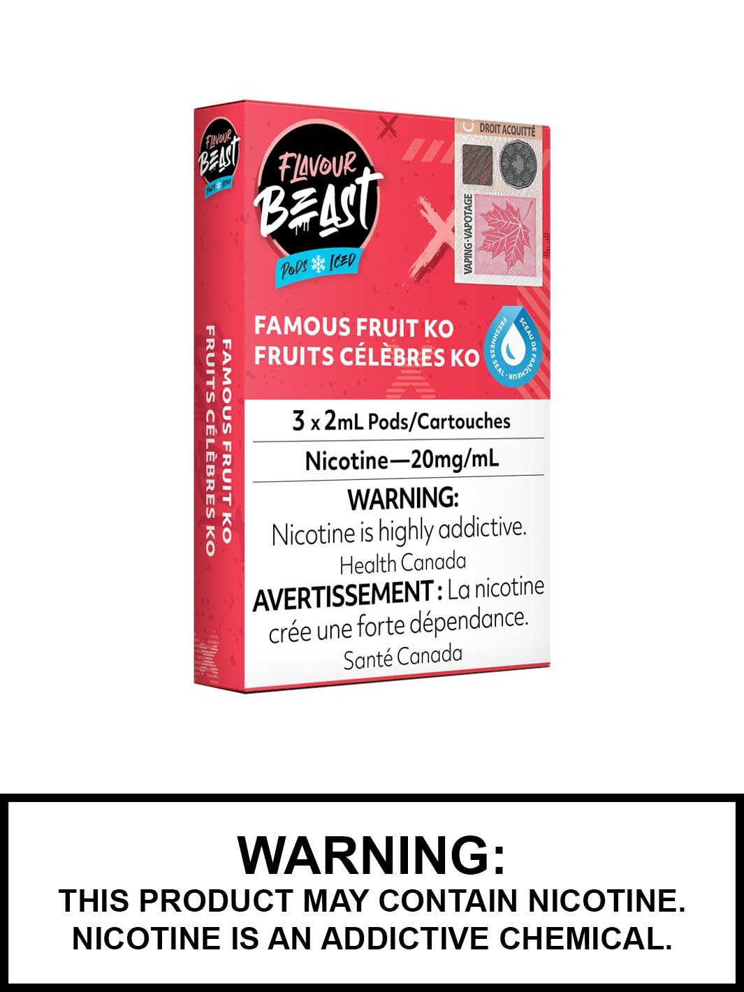 Famous Fruit KO Iced Flavour Beast Vape Pods, STLTH Compatible Pods, Vape360 Canada