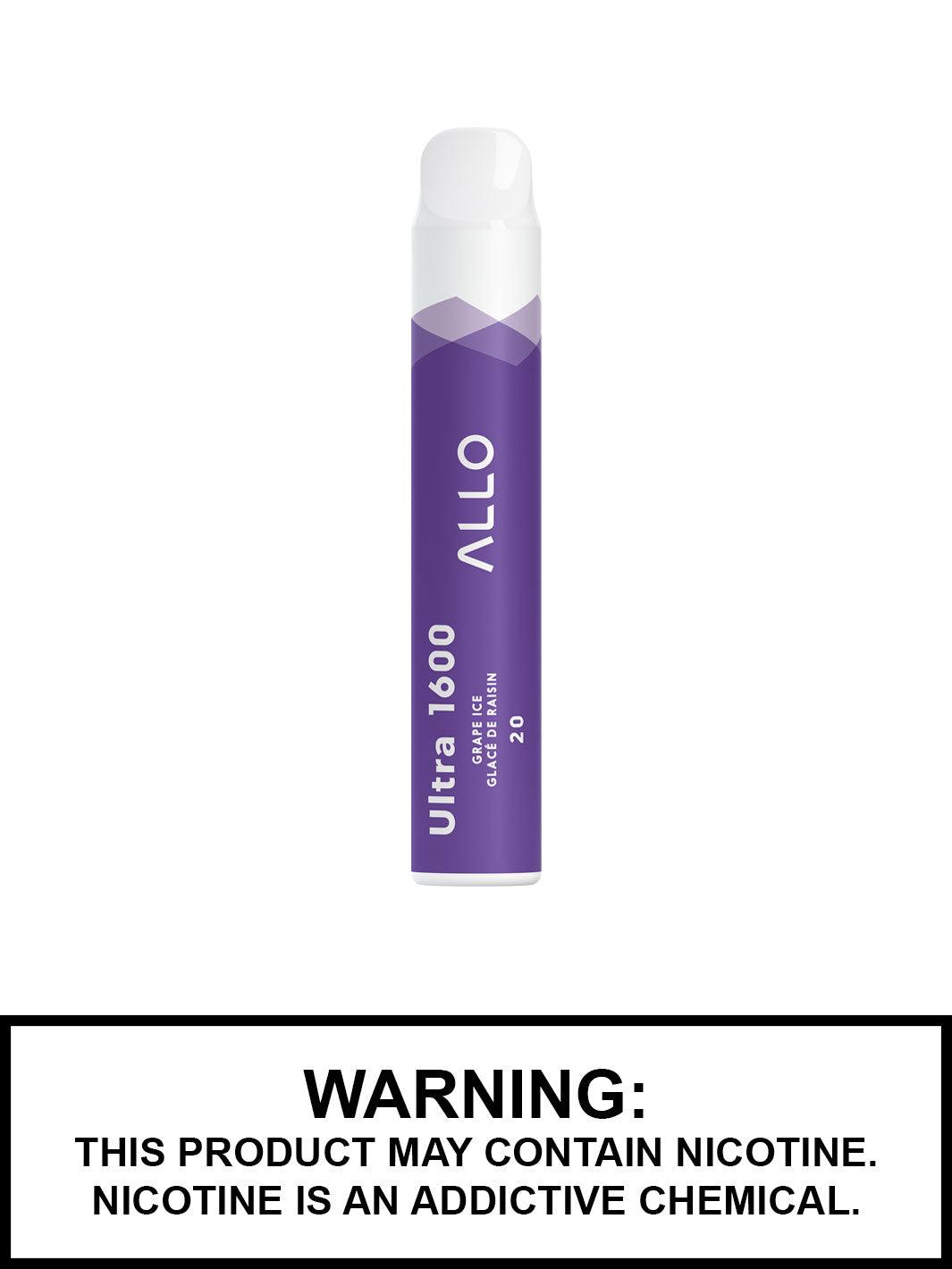 Grape Ice Allo Ultra 1600 Disposable Vape, Grape eJuice, Vape360 Canada