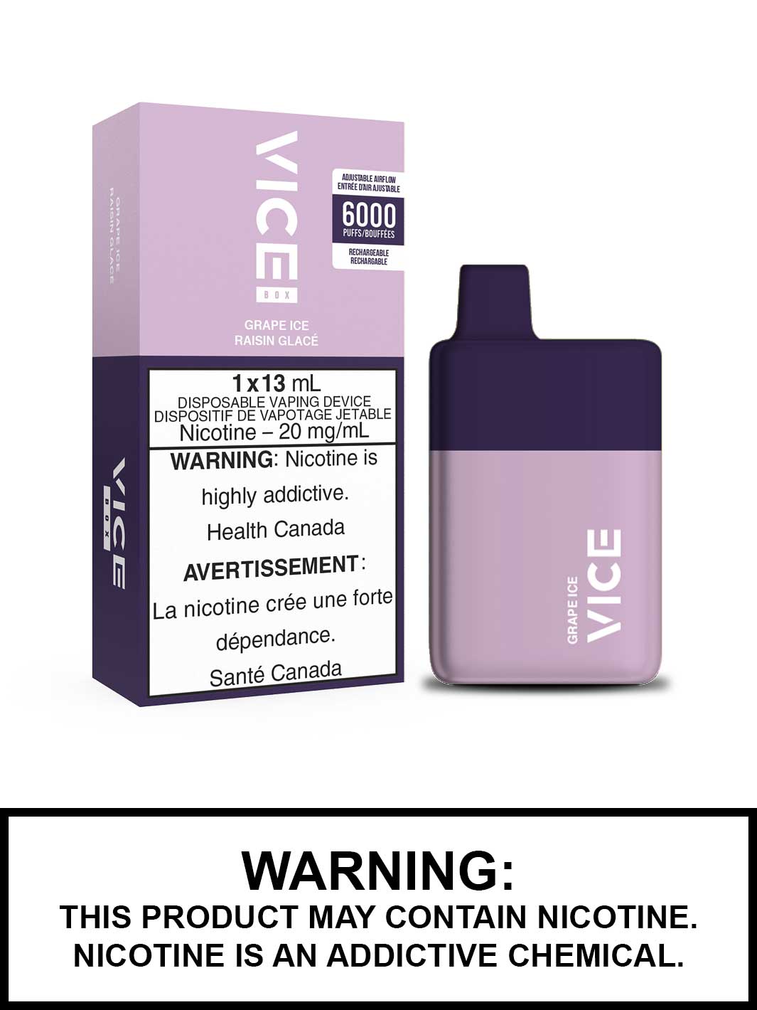 Vice Vape Grape Ice Vice Box Disposable Vape Canada, Vape360