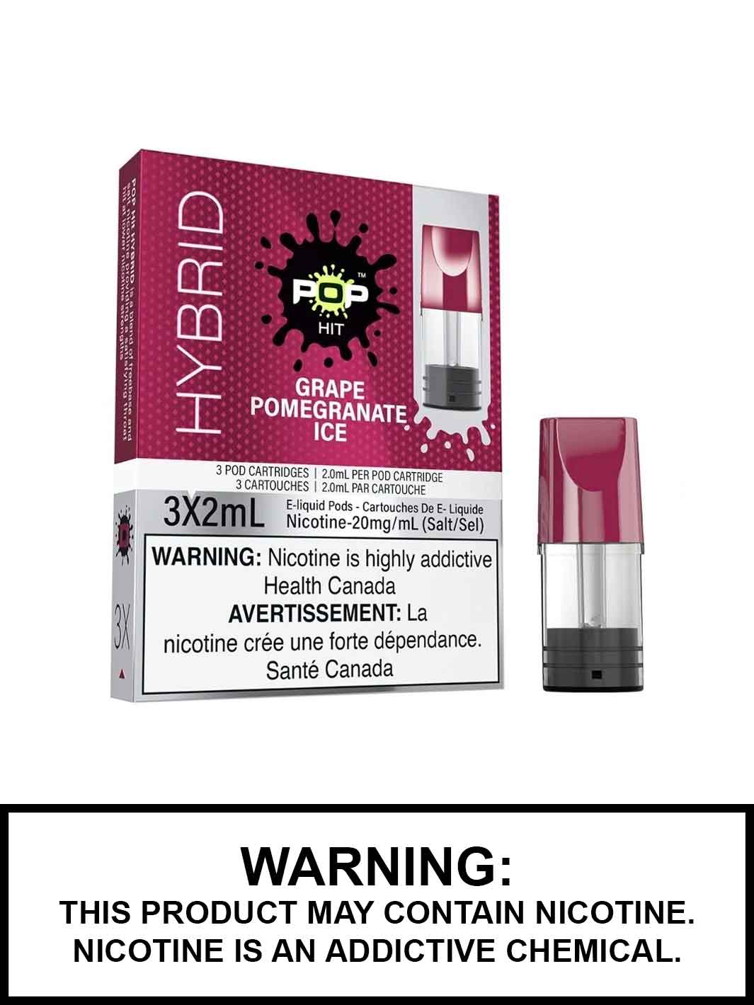 STLTH Pop Pods, Grape Pomegranate Ice by Pop Vapor, Vape360 Canada