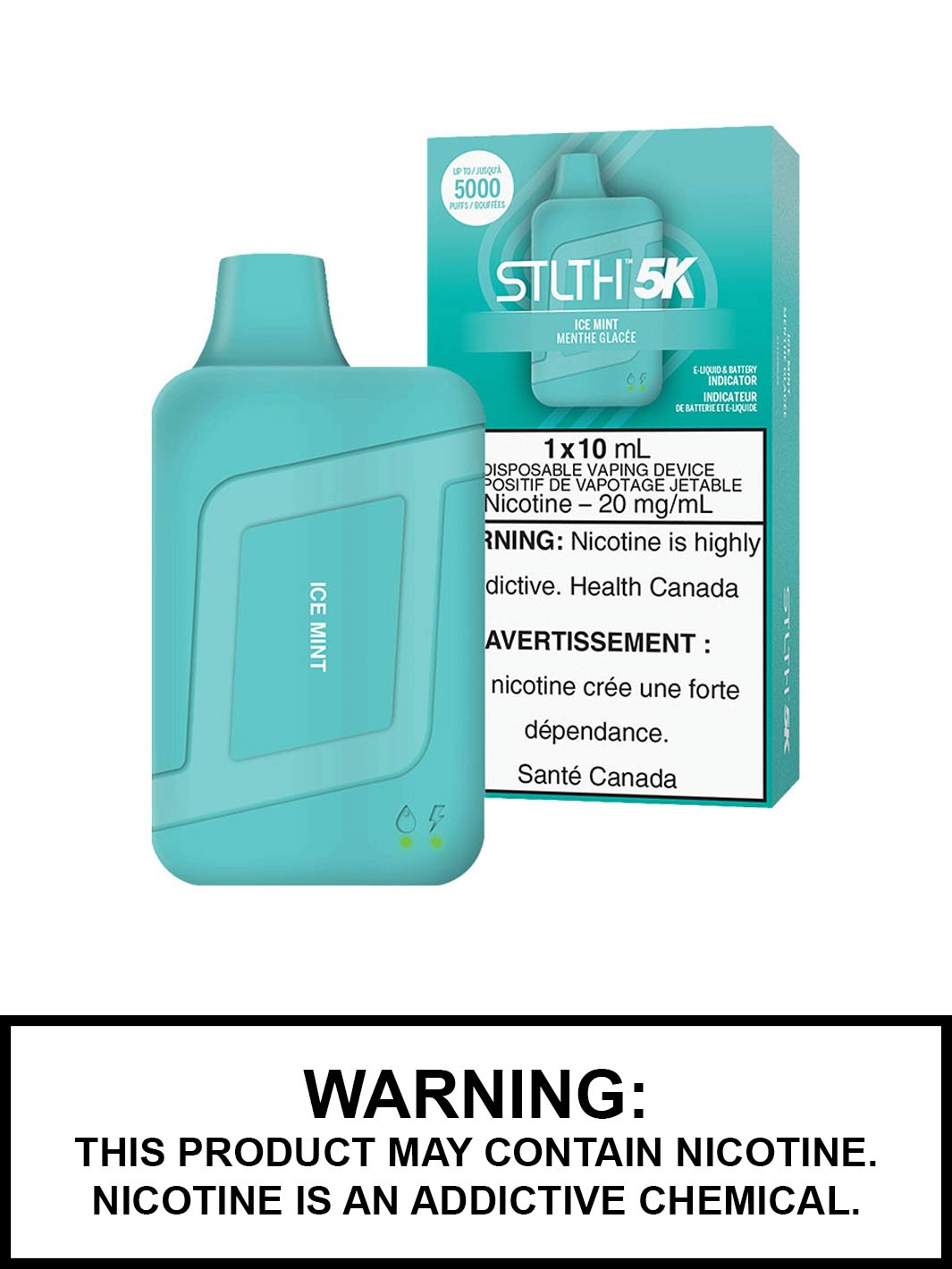 Ice Mint STLTH 5K Disposable Vapes by STLTH Vape, Disposable Vape Canada, Vape360