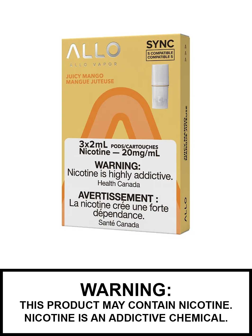 Juicy Mango Allo Pods, STLTH Compatible Pods Canada, Vape360