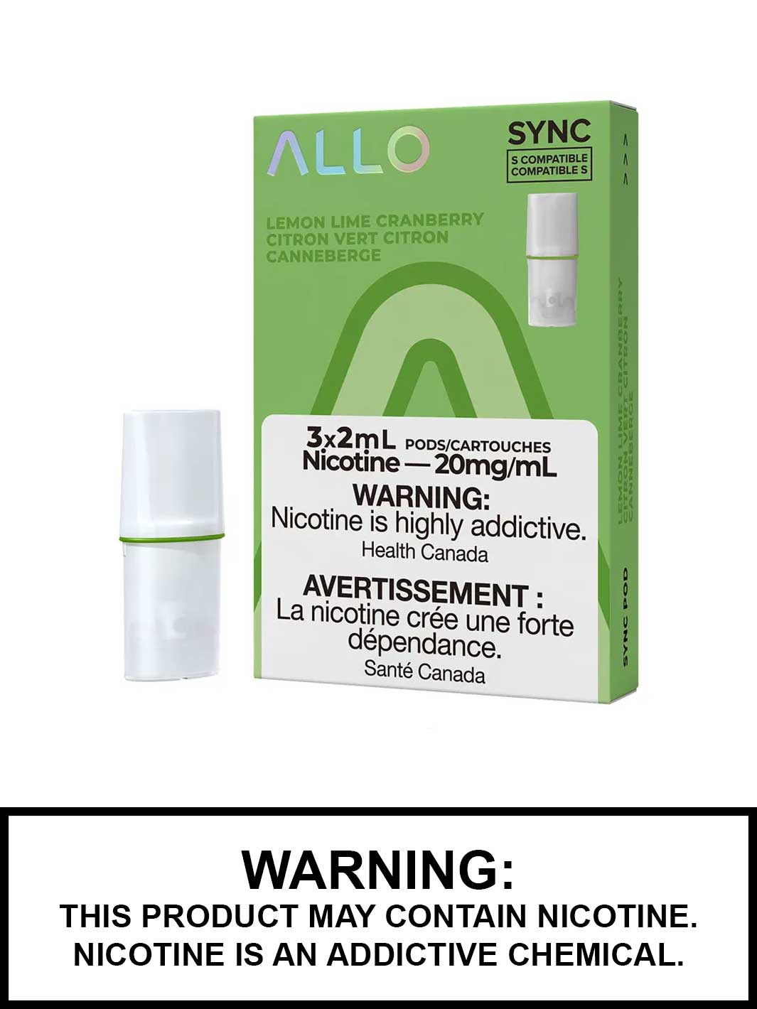 Lemon Lime Cranberry Allo Pods, STLTH Compatible Pods Canada, Vape360