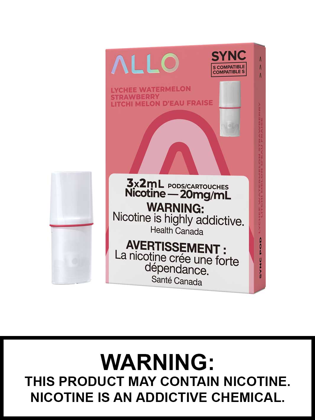 Lychee Watermelon Strawberry Allo Pods Canada, STLTH Compatible Pods, Vape360