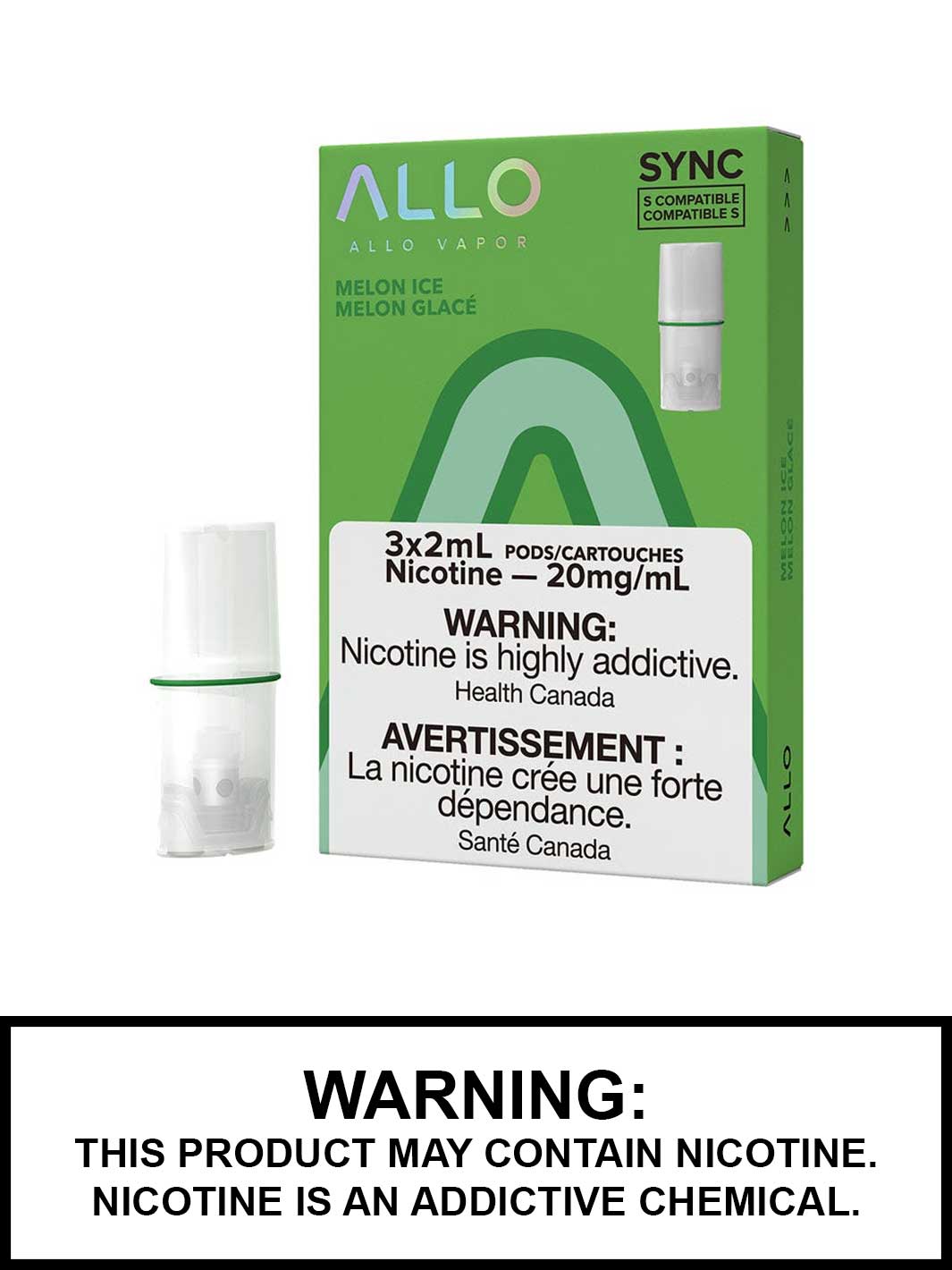 Melon Ice Allo Pods, STLTH Compatible Pods Canada, Vape360