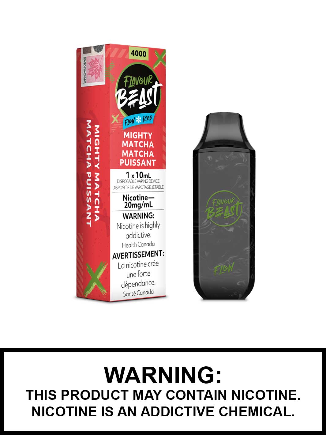 Mighty Matcha Iced Flavour Beast Flow Disposable Vape, Flavour Beast Vape, Vape360