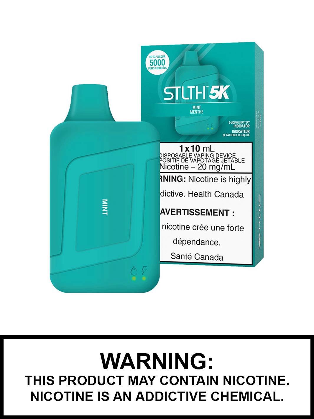 Mint STLTH 5K Disposable Vapes by STLTH Vape, Disposable Vape Canada, Vape360