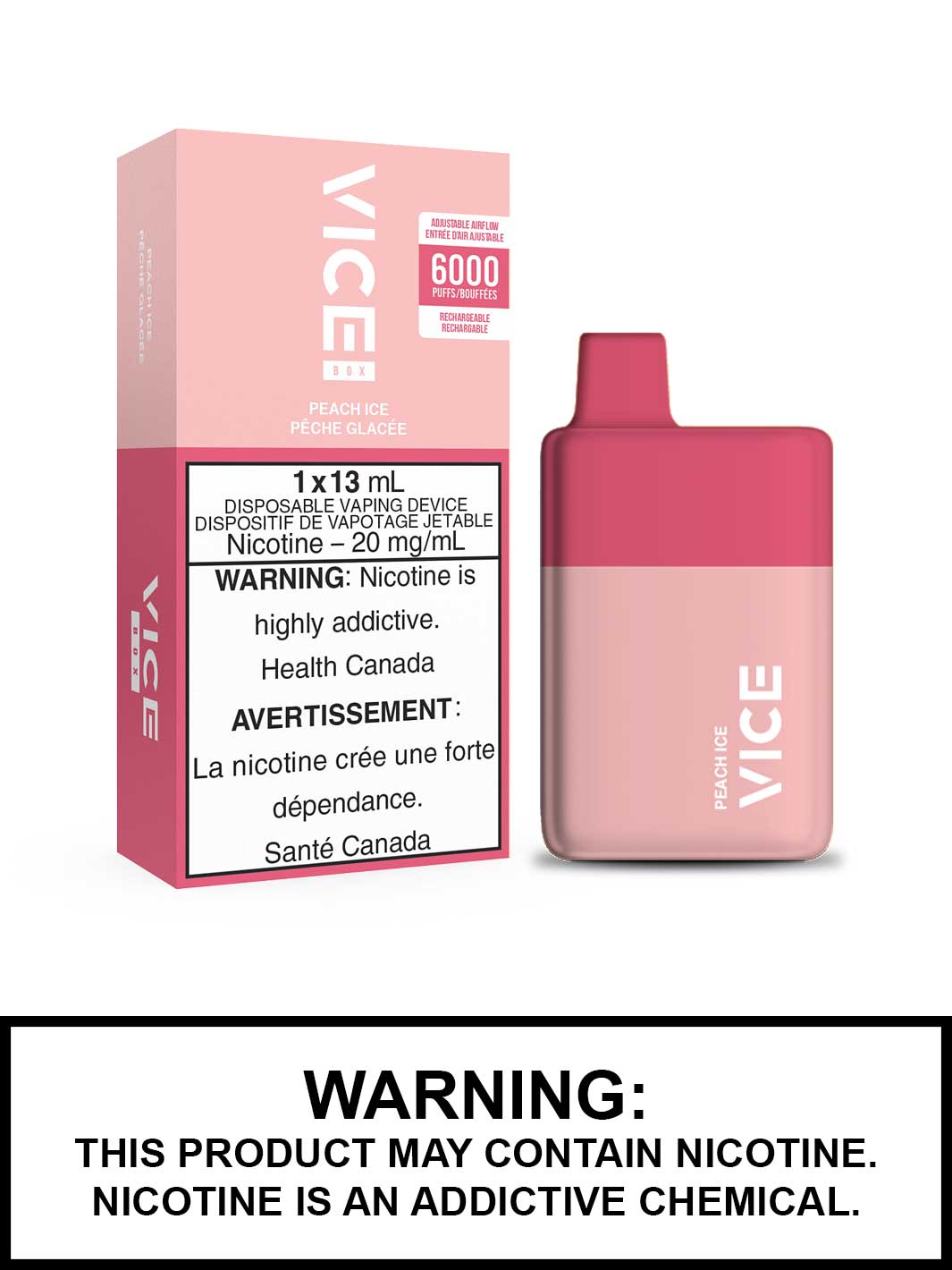 Vice Vape Peach Ice Vice Box Disposable Vape Canada, Vape360