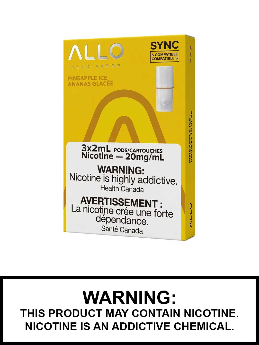 Pineapple Ice Allo Pods, STLTH Compatible Pods Canada, Vape360