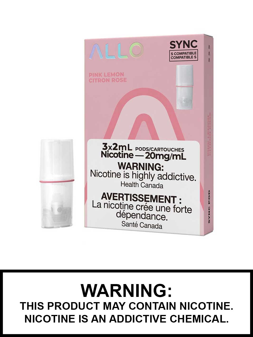 Pink Lemon Allo Pods, STLTH Compatible Pods Canada, Vape360