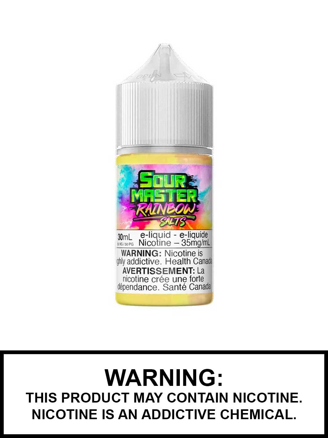 Rainbow Nic Salt eJuice by Sour Master, Raspberry Lime Tangerine eJuice, Vape360 Canada