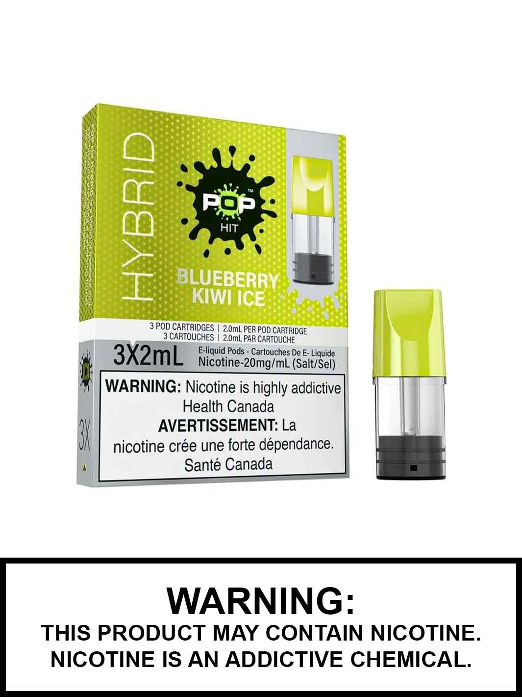 STLTH Pop Pods, Blueberry Kiwi Ice by Pop Vapor, Vape360 Canada