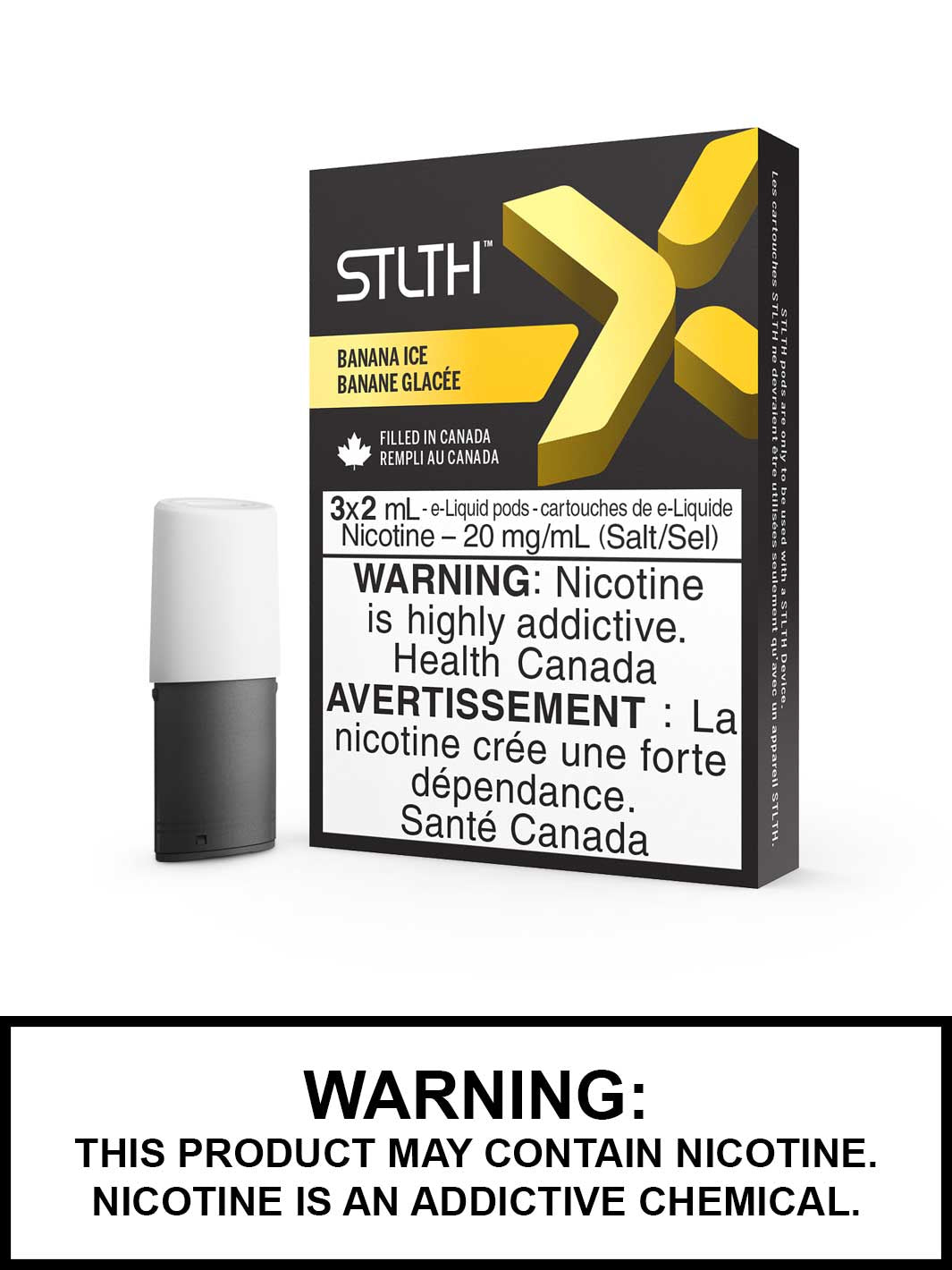 STLTH X Pods Banana Ice, STLTH Pod Flavours, STLTH Vape Canada, Vape360