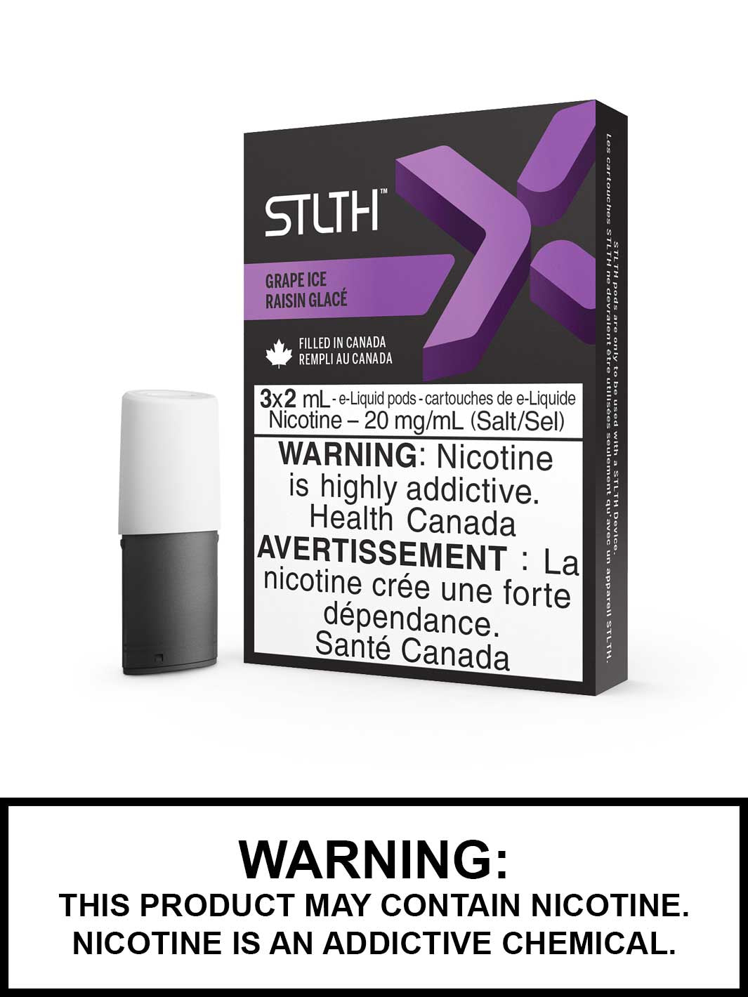 STLTH X Pods Grape Ice, STLTH Pod Flavours, STLTH Vape Canada, Vape360