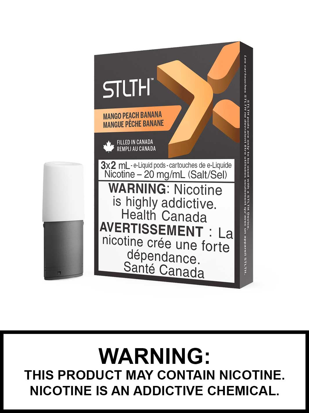 STLTH Pods, STLTH X Mango Peach Banana STLTH Compatible Pods, Vape360 Canada