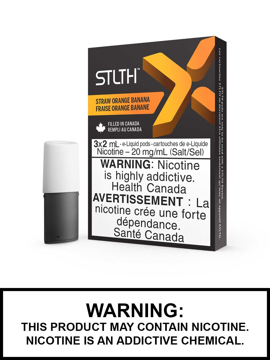 STLTH X Pods Straw Orange Banana, STLTH Pod Flavours, STLTH Vape Canada, Vape360
